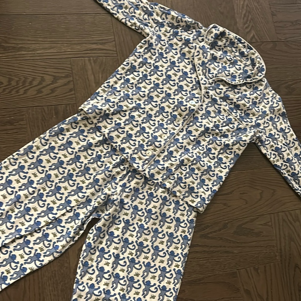 Roberta roller rabbit long sleeve pajamas blue monkeys